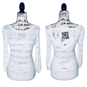 WHBM - Open Knit Sweater in Winter White - XS